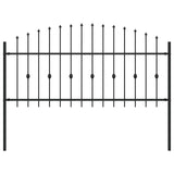 Spike Fence Asten Black 200 x 130 cm Powder-Coated Steel 42030086