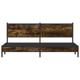 Metal Bed Frame without Mattress Smoked Oak 200x200 cm 3301380