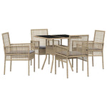 Garden Dining Set 5 pcs Beige Poly rattan 3334930