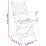5 Piece Folding Outdoor Dining Set Solid Acacia Wood 44056