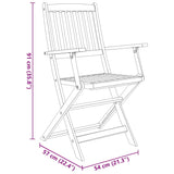 5 Piece Folding Outdoor Dining Set Solid Acacia Wood 44056