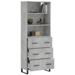 Highboard Concrete Grey 69.5x34x180 cm Engineered Wood 3189409