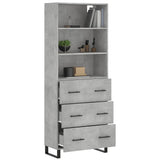 Highboard Concrete Grey 69.5x34x180 cm Engineered Wood 3189409