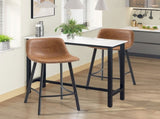 Bar Stools Set of 2, PU Leather Kitchen Stools, Upholstered Breakfast Bar Chairs with Backrest, T3398P343520