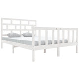 3101349 Bed Frame without Mattress White Solid Wood 140x200 cm