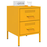 Bedside Cabinet Mustard Yellow 36x39x50.5 cm Steel 842928