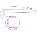 Retractable Awning Manual Yellow and White 300x250 cm Fabric 3329927