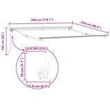 Retractable Awning Manual Yellow and White 300x250 cm Fabric 3329927