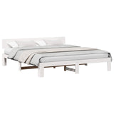 Bed Frame with Headboard White 180 x 200 cm Solid Pine Wood 872642