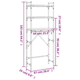Washing Machine Shelf Sonoma Oak 67x25x163 cm Engineered Wood 838984