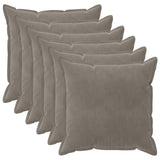 Cushion Cover 6 pcs HOUTEN Light Grey 80 x 80 cm Velvet 921582