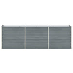 Garden Raised Bed Galvanised Steel 240x40x77 cm Grey 47040