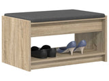 Hall Bench with Cushion with Shelf Sonoma Oak 63 x 38 x 45 cm 891570