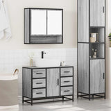 2 Piece Bathroom Furniture Set Grey Sonoma Engineered Wood 3300933