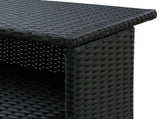 3 Piece Garden Bar Set with Cushions Poly Rattan Black 3095421