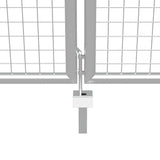 Garden Gate Galvanised Steel 400x100 cm Silver 144299