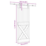 Sliding Door NARVIK Natural and Black 70 x 210 cm 3445347