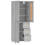 Highboard Grey Sonoma 69.5x34x180 cm Engineered Wood 3199799