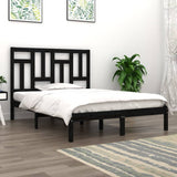 Bed Frame without Mattress Black 200x200 cm Solid Wood Pine 3104567