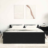 Bed Frame without Mattress Black Oak 120x200 cm Engineered Wood 3329318
