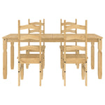 ZNTS 5 Piece Dining Set Panama Solid Wood Pine 3345209