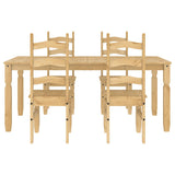 ZNTS 5 Piece Dining Set Panama Solid Wood Pine 3345209