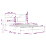 Bed Frame without Mattress Smoked Oak 137x190 cm Engineered Wood 4106889