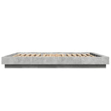 Bed Frame with LED Lights without Mattress Concrete Grey 150x200cm 3281094