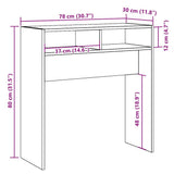 Console Table Old Wood 78x30x80 cm Engineered Wood 856620