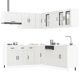 11 Piece Kitchen Cabinet Set "Lucca" Gloss White Engineered Wood 3314923