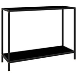 322836 Console Table Black 100x35x75 cm Tempered Glass