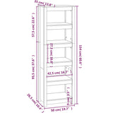 Book Cabinet Grey 50x35x154 cm Solid Wood Pine 821716