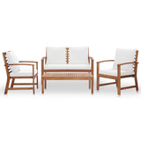4 Piece Garden Lounge Set with Cushions Solid Wood Acacia 318338