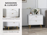2-Drawer Bedside Table Set of 2 - White T3398P342238
