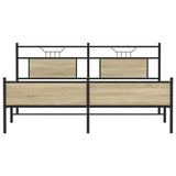 Metal Bed Frame without Mattress Sonoma Oak 180x200 cm Super King 3325125