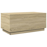 Coffee Table with LED Lights Sonoma Oak 90x50x40 cm 839877