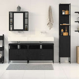 Bathroom Furniture Set 4 pcs Black Oak Engineered Wood 3334423