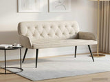 2 Seater Sofa with Metal Legs 2-Seater Cream Velvet 42051025