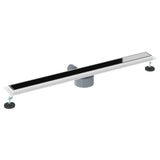 Shower Drain Glass Cover with 360&deg Siphon Black 90 cm 42015977