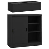 Sliding Door Cabinet with Planter Box Anthracite Steel 3095265