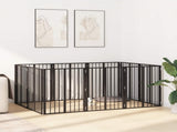 Dog Gate 10 pcs Black 60 x 80 cm Galvanised Steel 892018