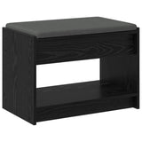 Hall Bench Black Oak 63 x 38 x 45 cm Engineered Wood and Fabric 891569