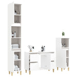 ZNTS 3 Piece Bathroom Furniture Set White Engineered Wood 3185597