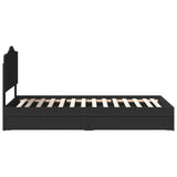 Storage Bed with Drawer Black 70 x 190 cm Engineered Wood 3413556
