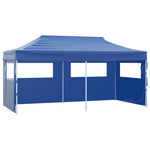 Professional Folding Party Tent with 4 Sidewalls 3x6 m Steel Blue 48865
