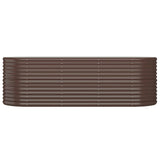 Garden Raised Bed Galvanised Steel 224x80x68 cm Brown 318955