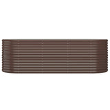 Garden Raised Bed Galvanised Steel 224x80x68 cm Brown 318955
