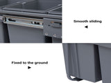 Kitchen Recycle Waste Bin Pull Out Soft Close Dustbin Recycling Cabinet Trash Can Grey T3398P344192