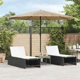 Garden Parasol with Steel Pole Brown 324x324x247 cm 4005109