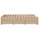 Bed Frame without Mattress with Drawers 120x200 cm Solid Wood Pine 3308807